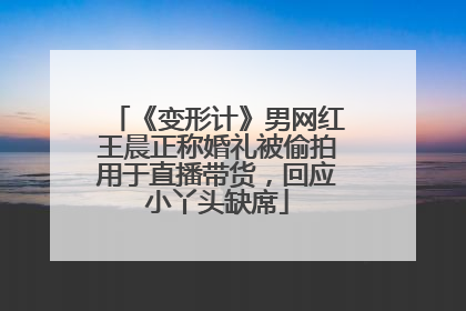 《变形计》男网红王晨正称婚礼被偷拍用于直播带货，回应小丫头缺席