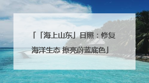 「海上山东」日照：修复海洋生态 擦亮蔚蓝底色