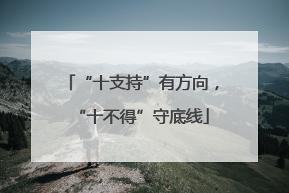 “十支持”有方向，“十不得”守底线