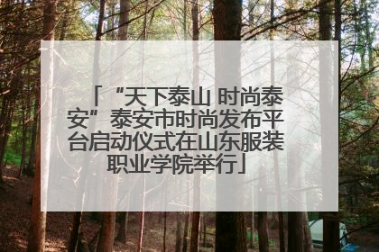 “天下泰山 时尚泰安”泰安市时尚发布平台启动仪式在山东服装职业学院举行