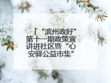 “滨州政好”第十一期政策宣讲进社区暨“心安驿公益市集”活动成功举办