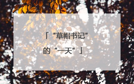 “草帽书记”的“一天”