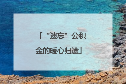 “遗忘”公积金的暖心归途