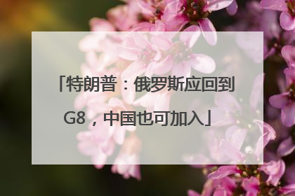 特朗普：俄罗斯应回到G8，中国也可加入