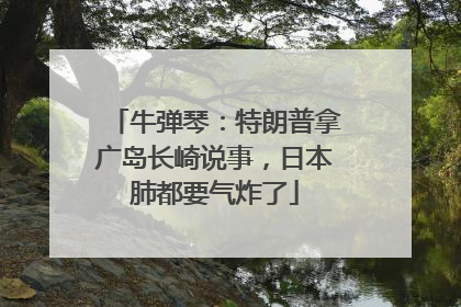 牛弹琴：特朗普拿广岛长崎说事，日本肺都要气炸了