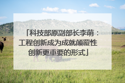 科技部原副部长李萌：工程创新成为成就颠覆性创新更重要的形式