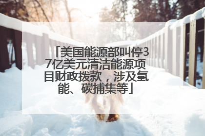 美国能源部叫停37亿美元清洁能源项目财政拨款，涉及氢能、碳捕集等