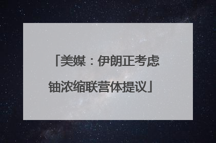美媒：伊朗正考虑铀浓缩联营体提议