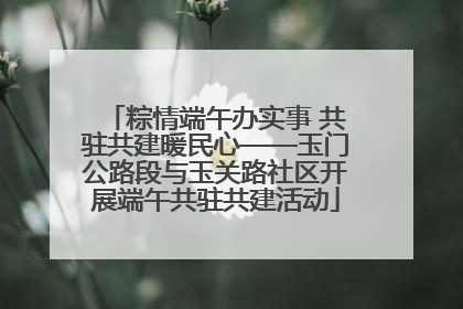 粽情端午办实事 共驻共建暖民心——玉门公路段与玉关路社区开展端午共驻共建活动
