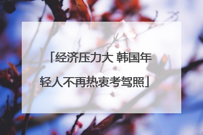 经济压力大 韩国年轻人不再热衷考驾照