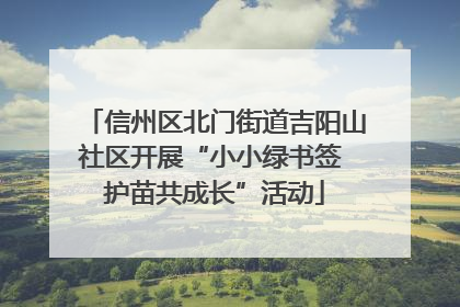 信州区北门街道吉阳山社区开展“小小绿书签 护苗共成长”活动
