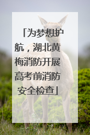 为梦想护航，湖北黄梅消防开展高考前消防安全检查