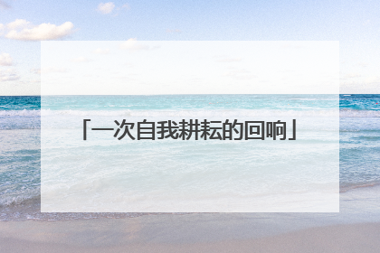 一次自我耕耘的回响