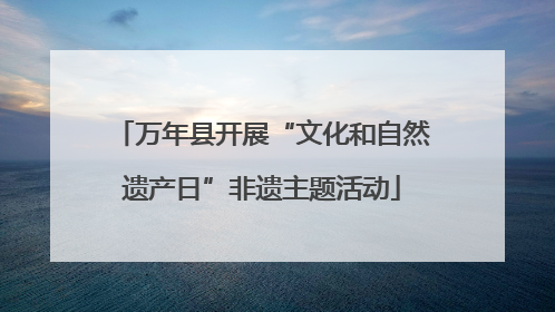 万年县开展“文化和自然遗产日”非遗主题活动