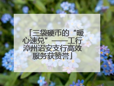 三袋硬币的“暖心速兑”——工行漳州诏安支行高效服务获赞誉