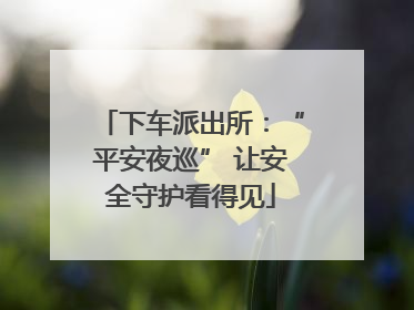 下车派出所：“平安夜巡” 让安全守护看得见