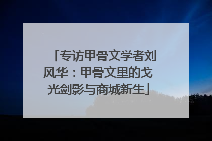 专访甲骨文学者刘风华：甲骨文里的戈光剑影与商城新生
