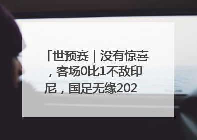 世预赛｜没有惊喜，客场0比1不敌印尼，国足无缘2026年世界杯