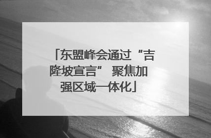 东盟峰会通过“吉隆坡宣言” 聚焦加强区域一体化