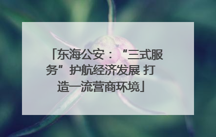 东海公安：“三式服务”护航经济发展 打造一流营商环境