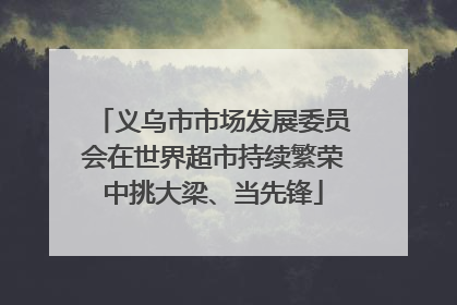 义乌市市场发展委员会在世界超市持续繁荣中挑大梁、当先锋