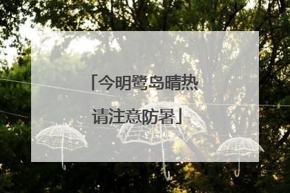 今明鹭岛晴热 请注意防暑