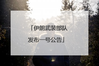 伊朗武装部队发布一号公告