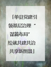 单县党建引领基层治理“谋篇布局” 绘就共建共治共享新图景