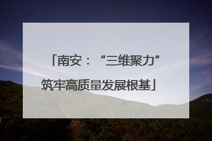 南安：“三维聚力”筑牢高质量发展根基