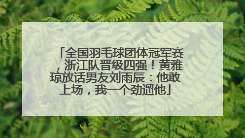 全国羽毛球团体冠军赛，浙江队晋级四强！黄雅琼放话男友刘雨辰：他敢上场，我一个劲遛他