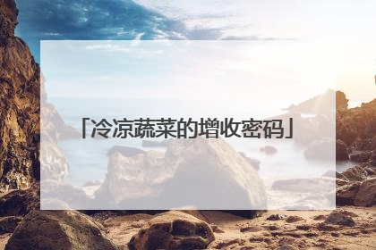 冷凉蔬菜的增收密码