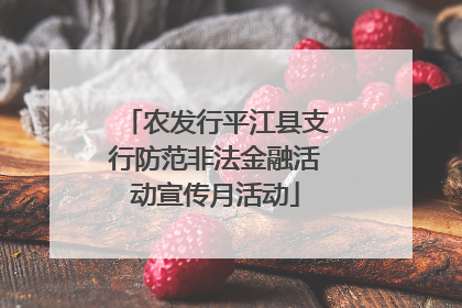 农发行平江县支行防范非法金融活动宣传月活动