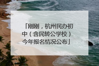 刚刚，杭州民办初中（含民转公学校）今年报名情况公布