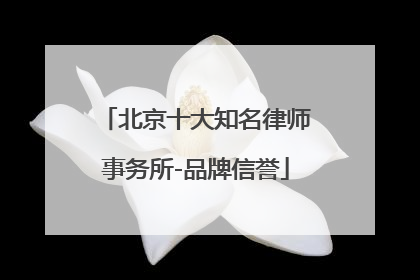 北京十大知名律师事务所-品牌信誉