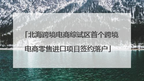 北海跨境电商综试区首个跨境电商零售进口项目签约落户