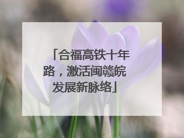 合福高铁十年路，激活闽赣皖发展新脉络