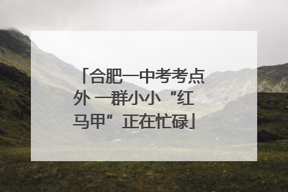 合肥一中考考点外 一群小小“红马甲”正在忙碌