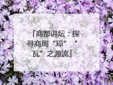 商都讲坛：探寻商周“璋”“瓦”之源流