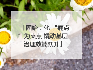 固始：化 “痛点”为支点 撬动基层治理效能跃升