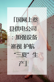 国网上蔡县供电公司：加强设备巡视 护航“三夏”生产