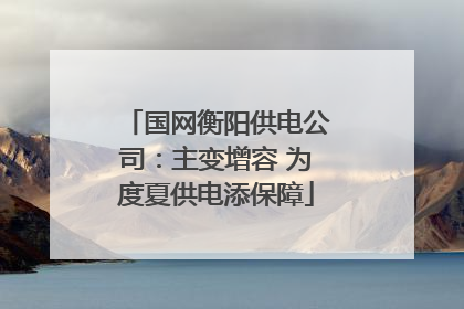 国网衡阳供电公司：主变增容 为度夏供电添保障