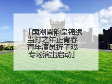 国潮晋韵呈锦绣 当打之年正青春 青年演员折子戏专场演出启动