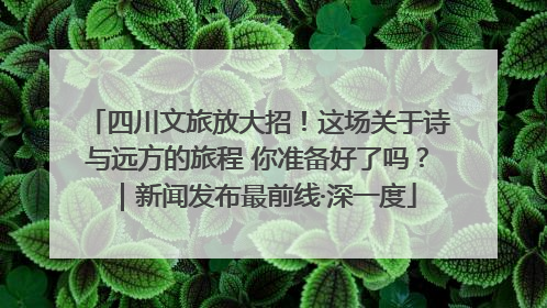 四川文旅放大招！这场关于诗与远方的旅程 你准备好了吗？｜新闻发布最前线·深一度