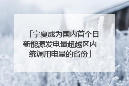 宁夏成为国内首个日新能源发电量超越区内统调用电量的省份