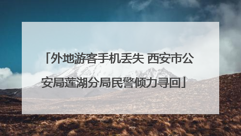 外地游客手机丢失 西安市公安局莲湖分局民警倾力寻回