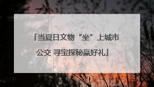 当夏日文物“坐”上城市公交 寻宝探秘赢好礼