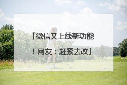 微信又上线新功能！网友：赶紧去改