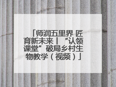 师润五里界 匠育新未来丨“认领课堂”破局乡村生物教学（视频）