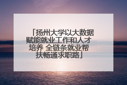 扬州大学以大数据赋能就业工作和人才培养 全链条就业帮扶畅通求职路