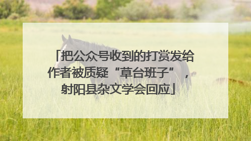 把公众号收到的打赏发给作者被质疑“草台班子”，射阳县杂文学会回应